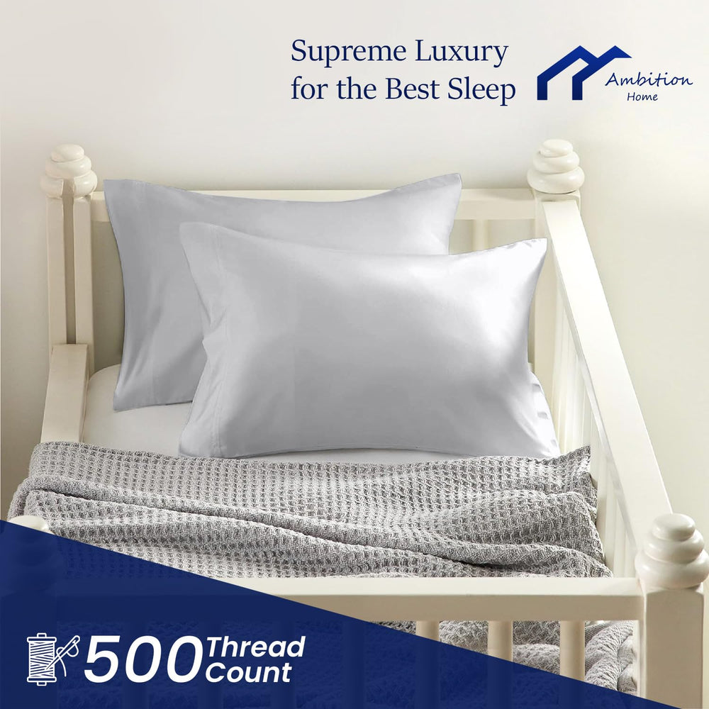 Ambition Home two-pack pillow cases 12x16 for convenient swaps.