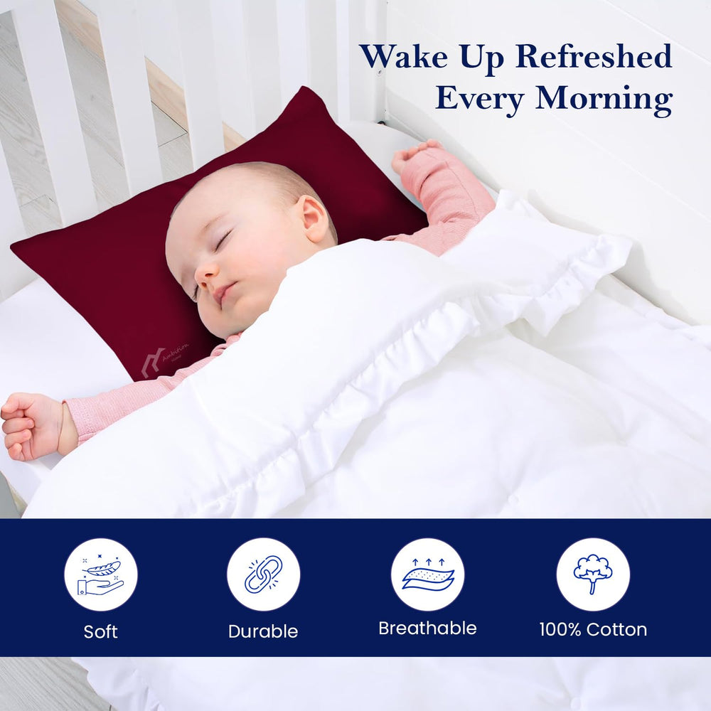 Ambition Home Youth Pillowcase Burgundy pack image showcasing two pillow covers.