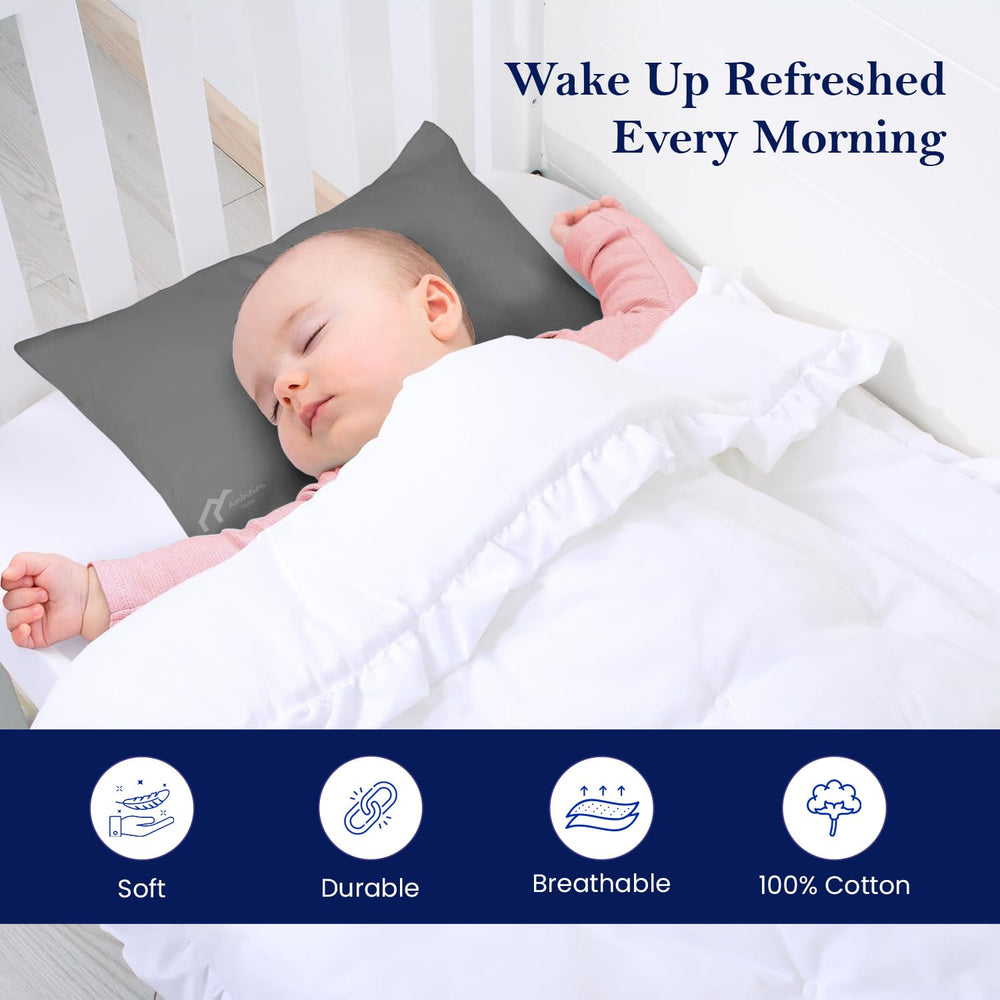 Ambition Home two-pack pillowcases in dark grey offer soft Egyptian cotton comfort.