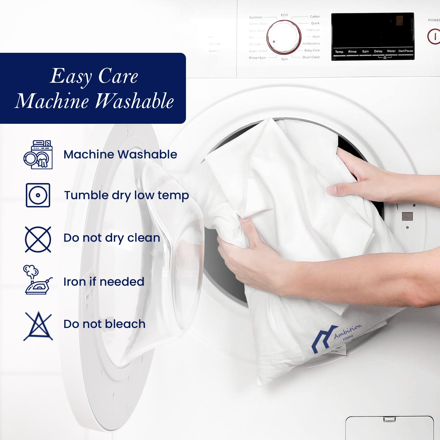 Ambition Home dark grey pillowcase ideal for travel and daily use.