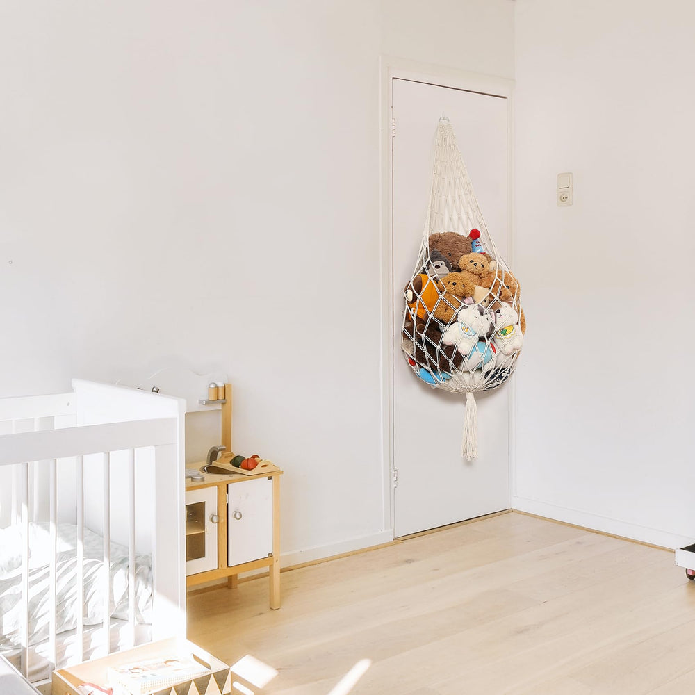 Amdermi wall or ceiling hanging installation keeps play area tidy