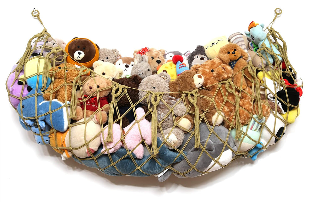 Amdermi stuffed animal hammock wall mount displaying plush toys neatly organized