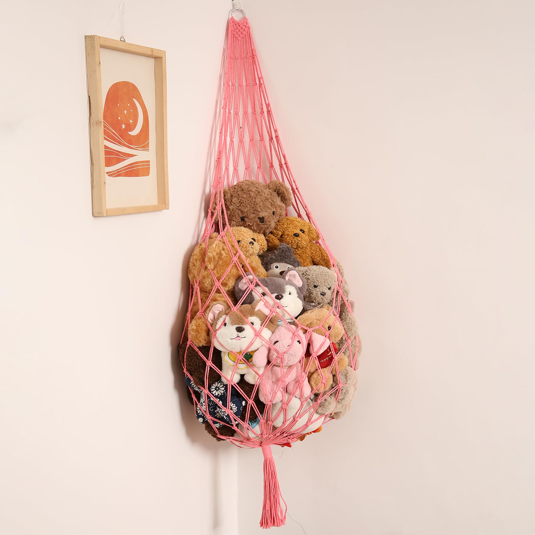 Amdermi Stuffed Animal Net hanging display keeps nursery toys organized for easy access
