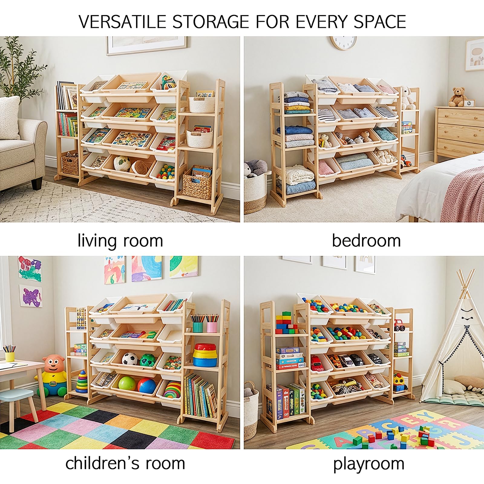 Amdermi versatile cubby unit for nursery, bedroom, or playroom