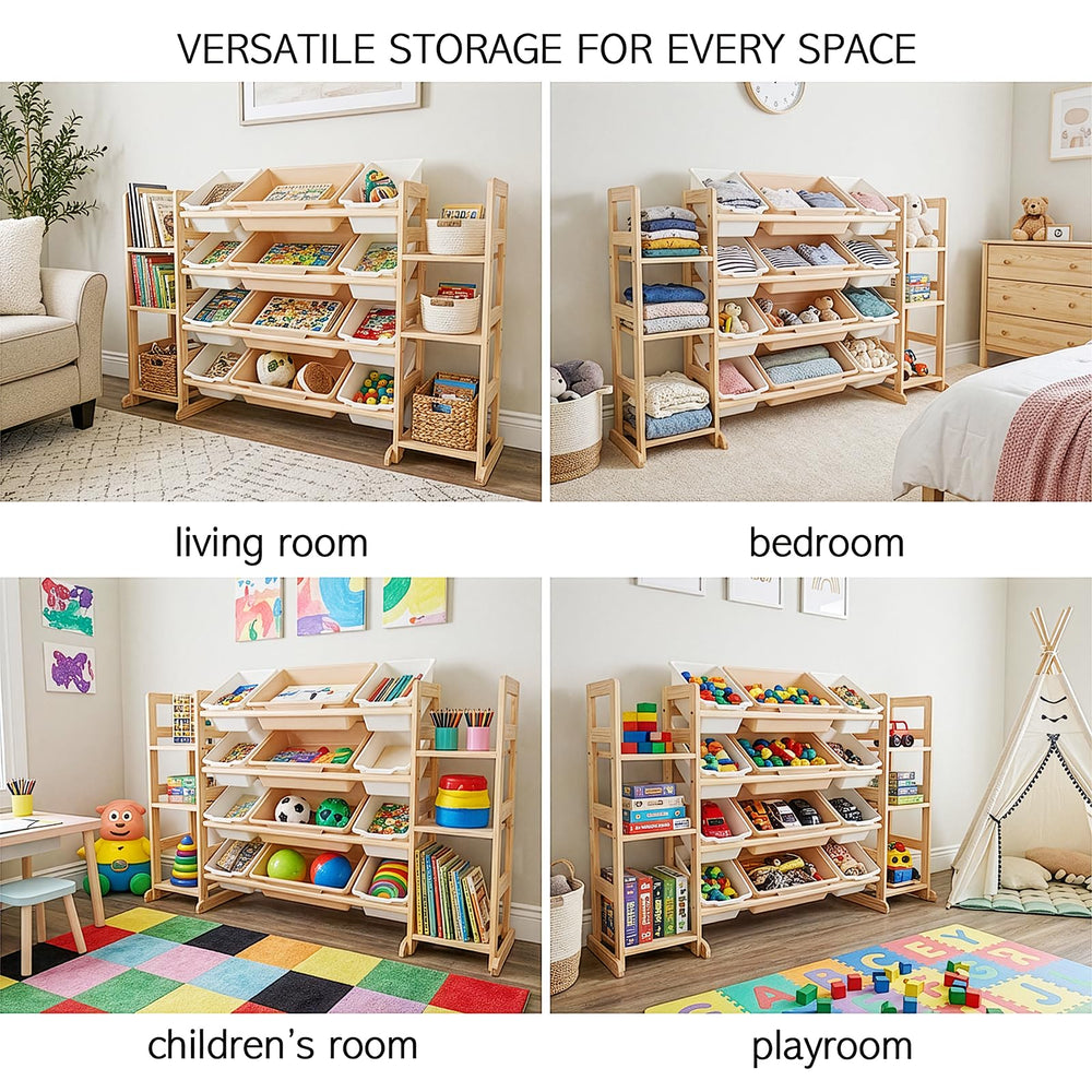 Amdermi versatile cubby unit for nursery, bedroom, or playroom