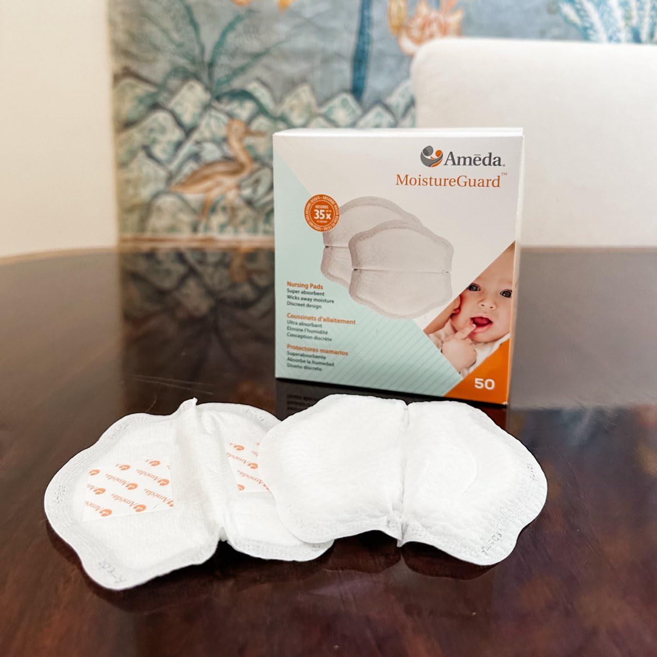 Ameda MoistureGuard individually wrapped pads for clean on-the-go use
