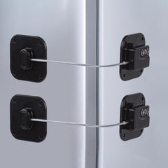 AMEITECH refrigerator door lock with dial for secure, kid-friendly storage.