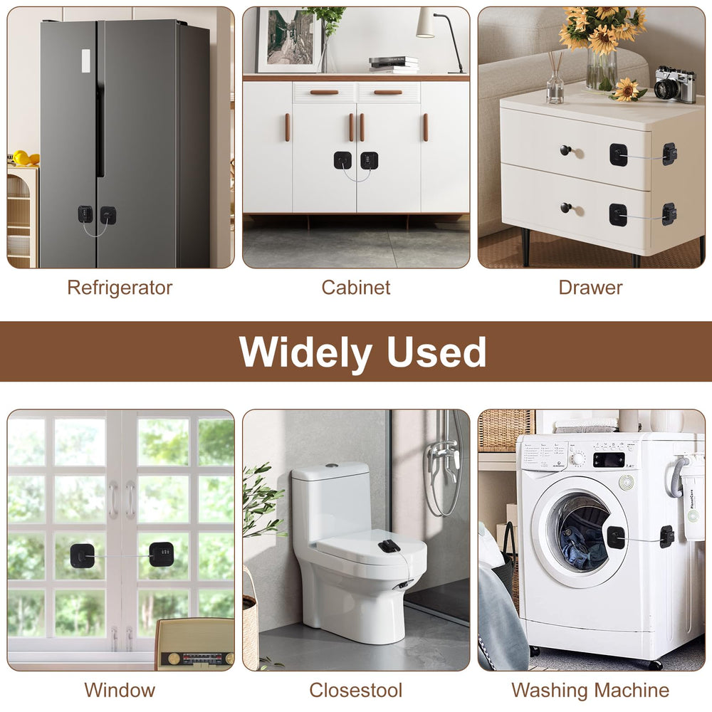 AMEITECH lock provides wide compatibility with fridges, cabinets, and pantries.
