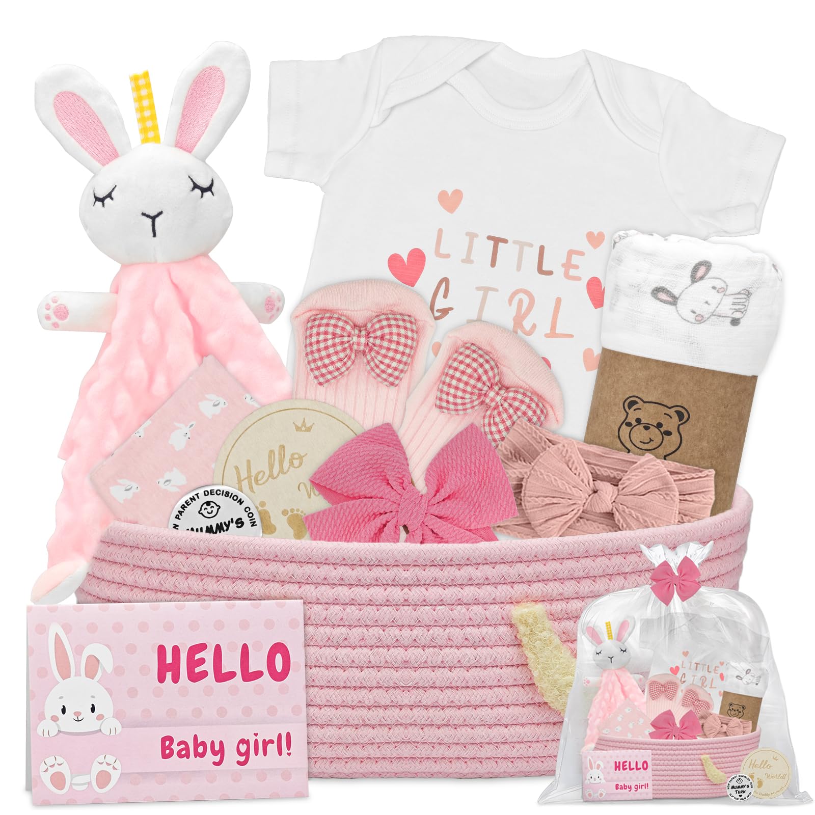 Amgkonp baby girl gift basket, empty presentation perfect for gifting.