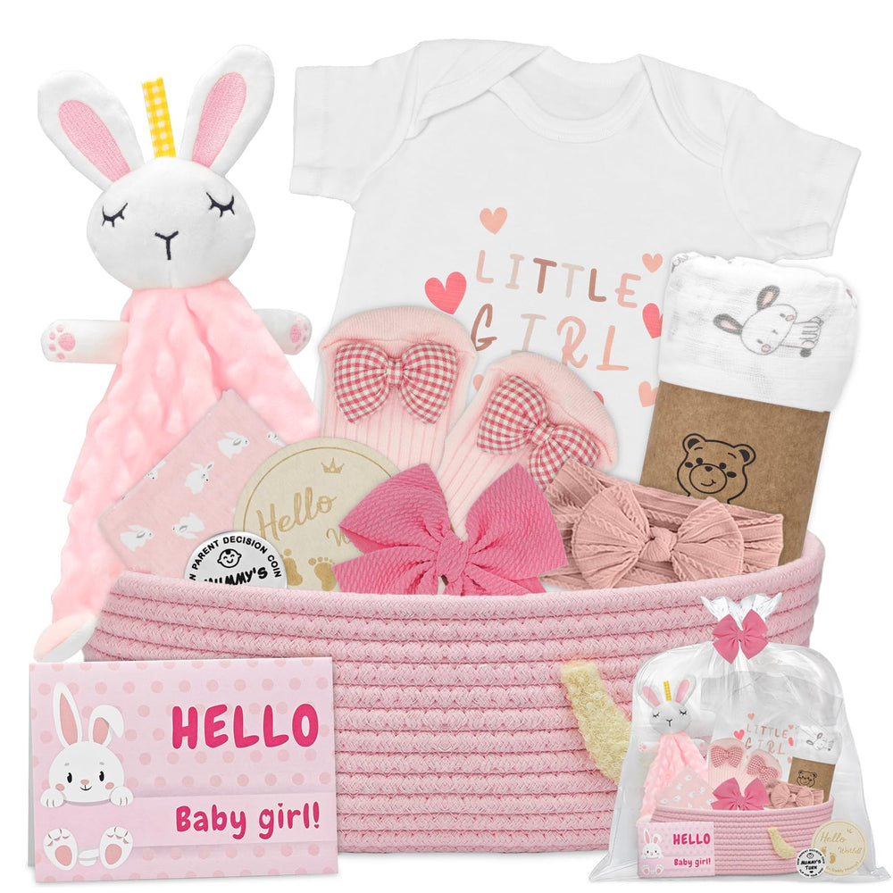 Amgkonp baby girl gift basket, empty presentation perfect for gifting.