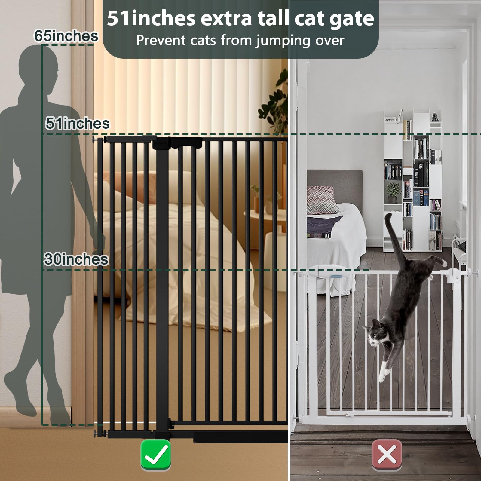Amibud auto-close design helps keep curious cats safely contained.