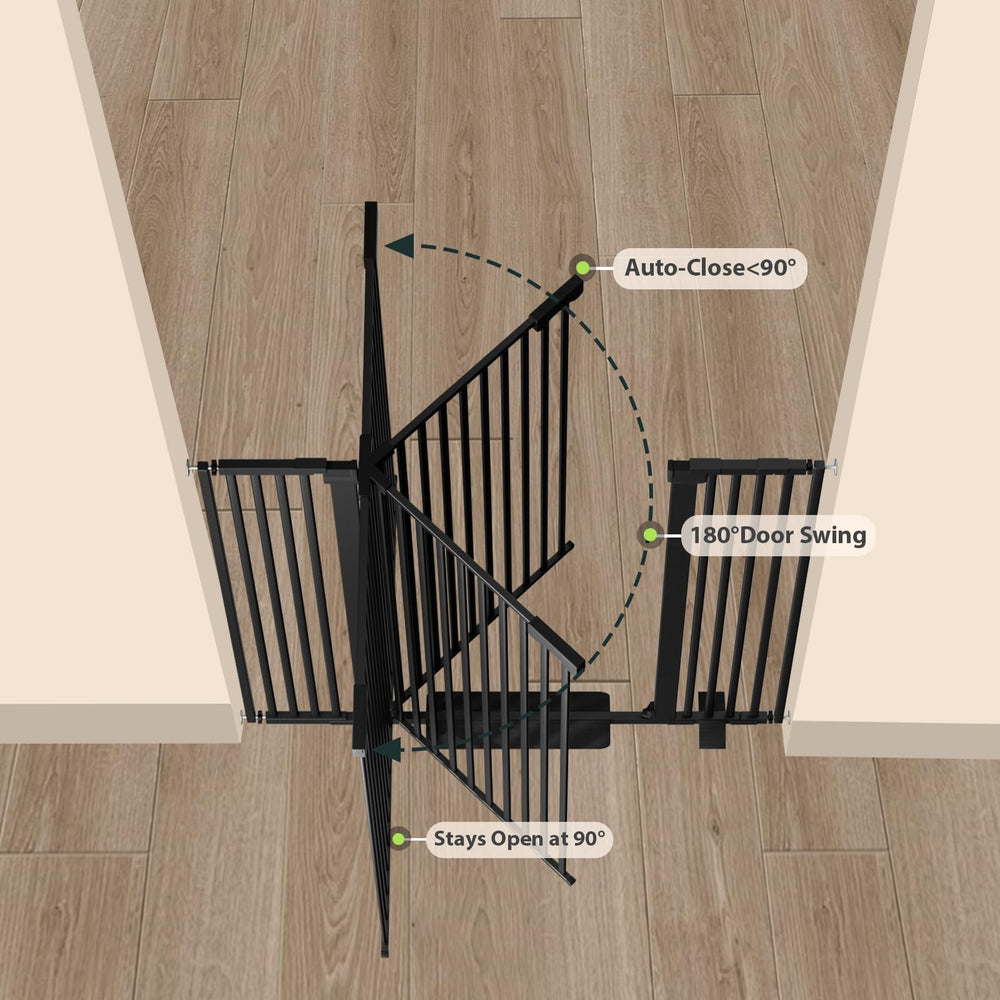 Amibud gate used for cats and dogs in a home setting