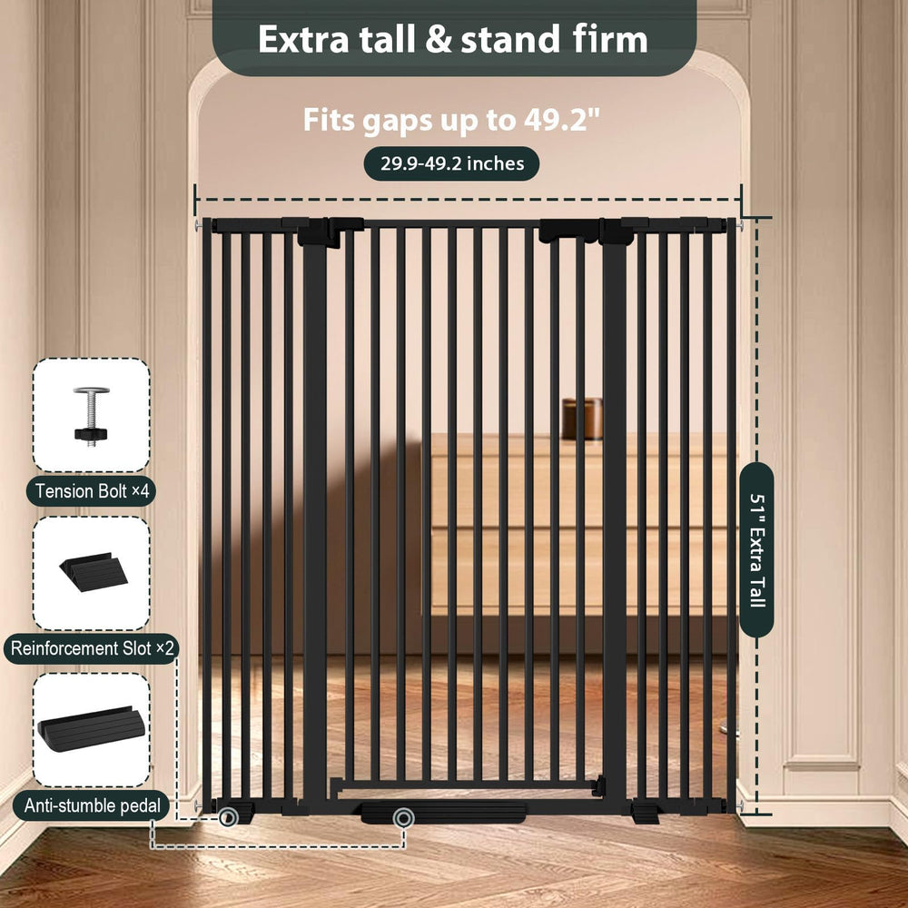 Amibud corridor-friendly gate for hallways and stairs without tools.