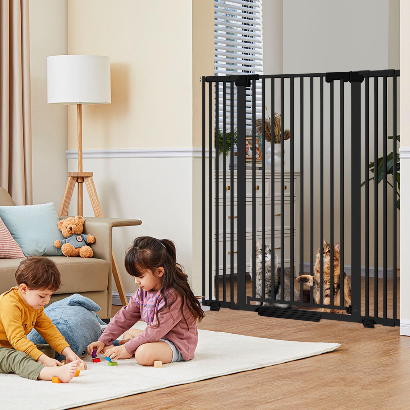 Amibud width-adjustable gate covers 30-49.2 inches efficiently.