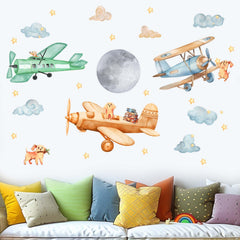 Amimagen aircraft decals for nurseries offer safe, non-toxic wall art.