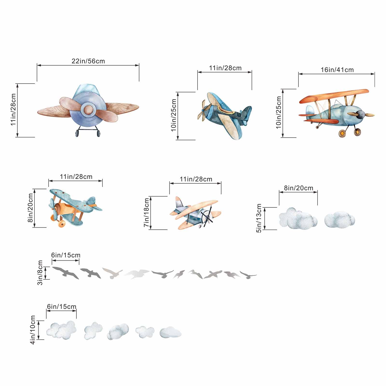 Amimagen airplane wall stickers playroom decor inspires curious exploration.