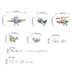 Amimagen airplane wall stickers playroom decor inspires curious exploration.
