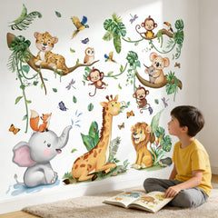 Amimagen baby animal wall decals – safari collection brighten the nursery with playful jungle visuals
