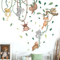 Amimagen baby animals wall stickers giraffe scene brightens classrooms, waterproof and durable.
