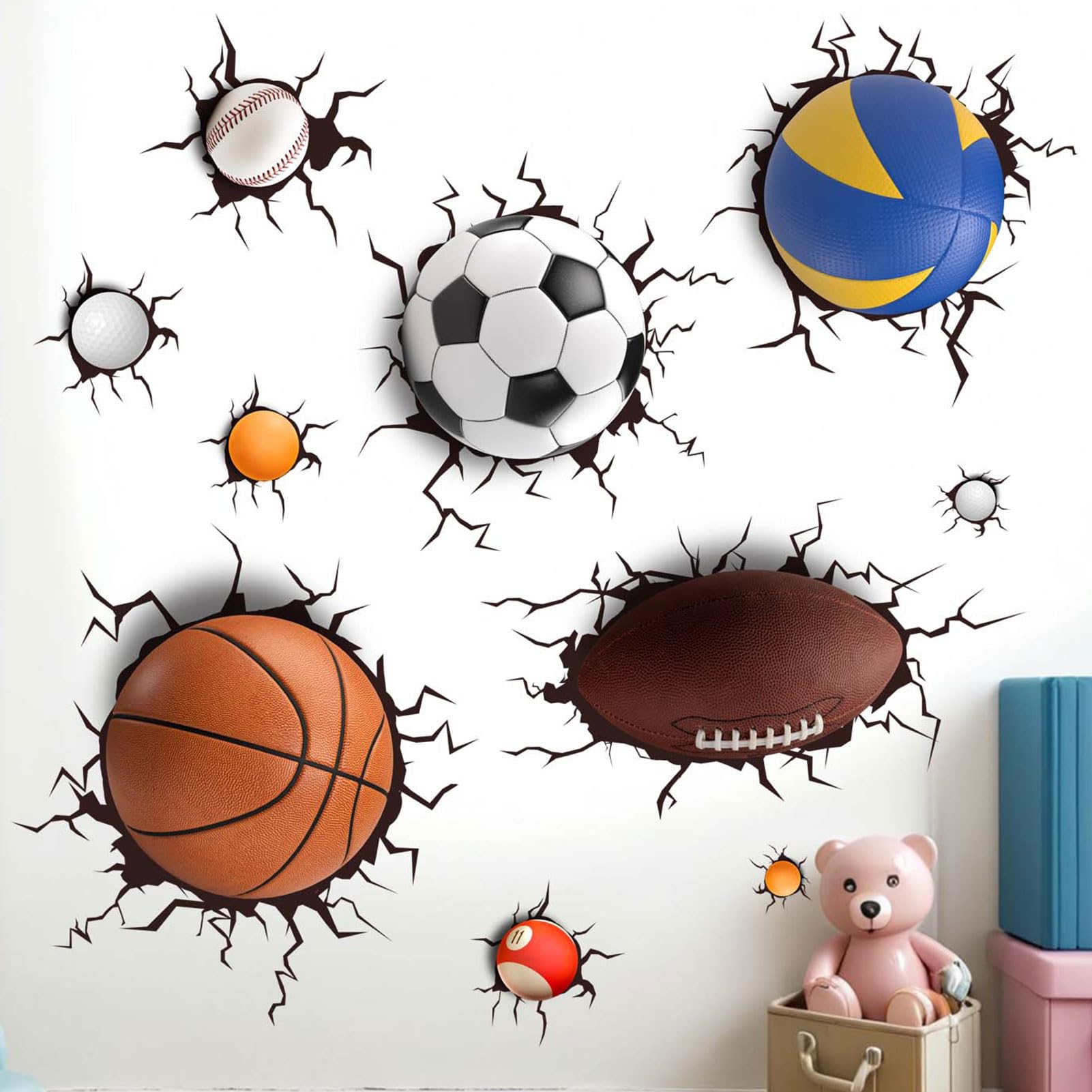 Amimagen baby room basketball wall art adds a playful focal point
