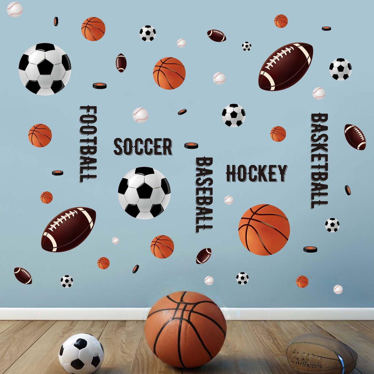 Amimagen basketball wall stickers for kids' playrooms add color and energy