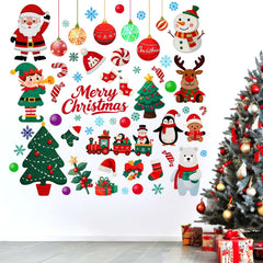 Amimagen Christmas Santa wall decal set on living room wall for festive charm.