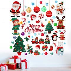 Amimagen Christmas decor decals on doors create quick seasonal atmosphere.