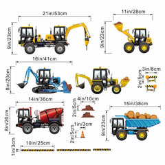 Amimagen bulldozer wall decal introduces vivid color with residue-free removal.