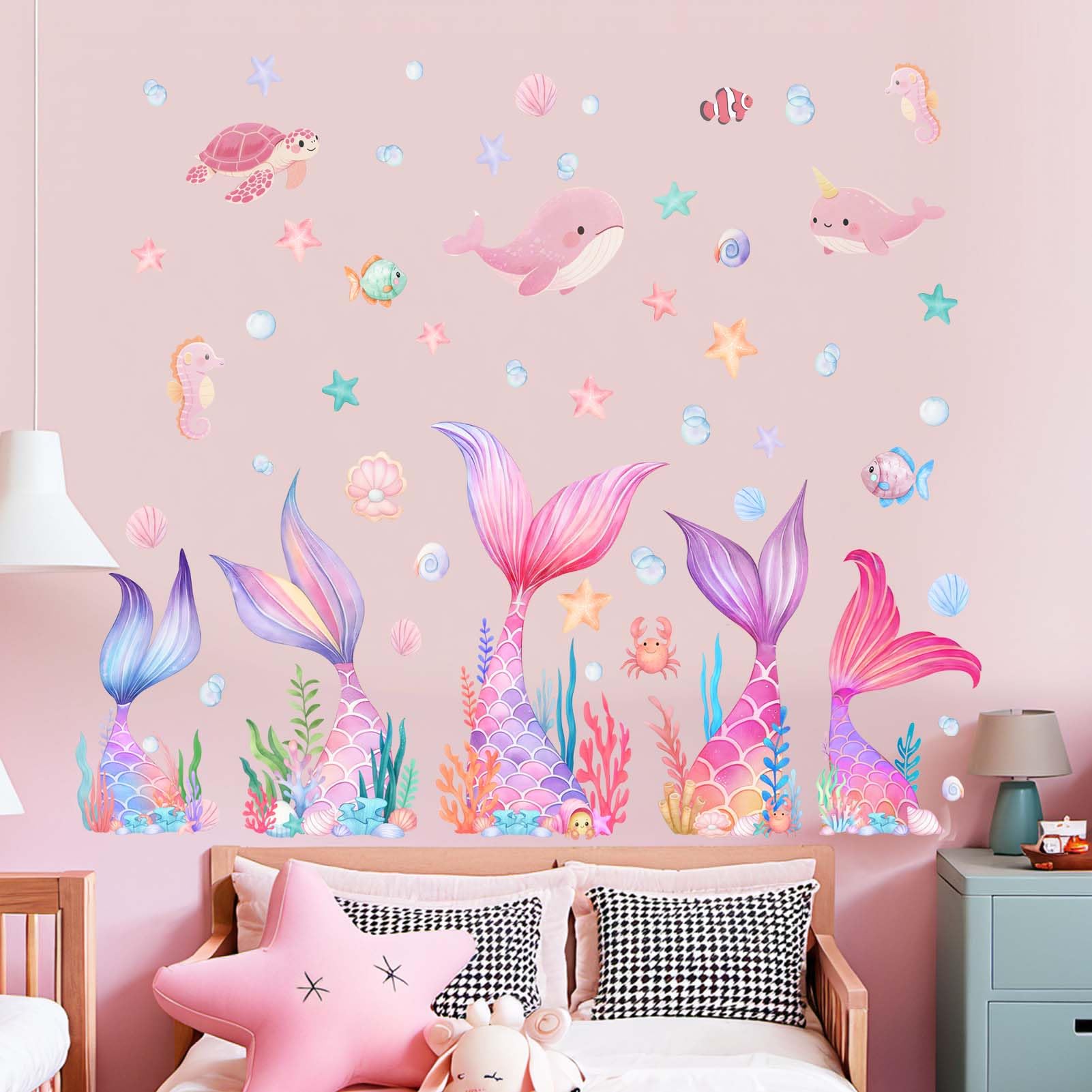 Amimagen Coral formations wall decal adds soothing undersea ambiance.