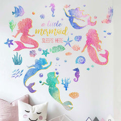 Amimagen daycare mermaid wall decor offers durable, water resistant art for shared spaces