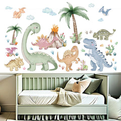 Amimagen dinosaur wall stickers—peel-stick dino decor for quick, mess-free nursery updates.
