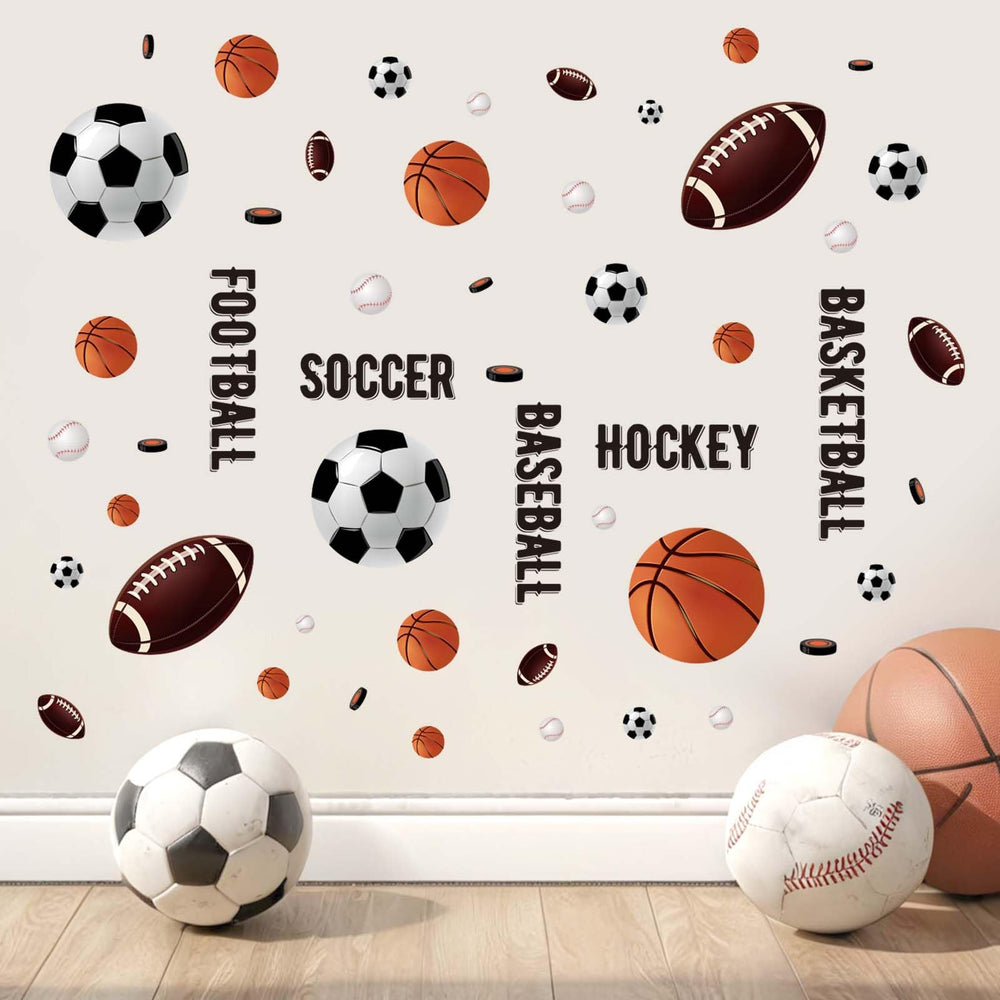 Amimagen football wall decals create a dynamic classroom or nursery space