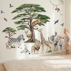 Amimagen forest theme wall stickers add imaginative flair to a nursery wall