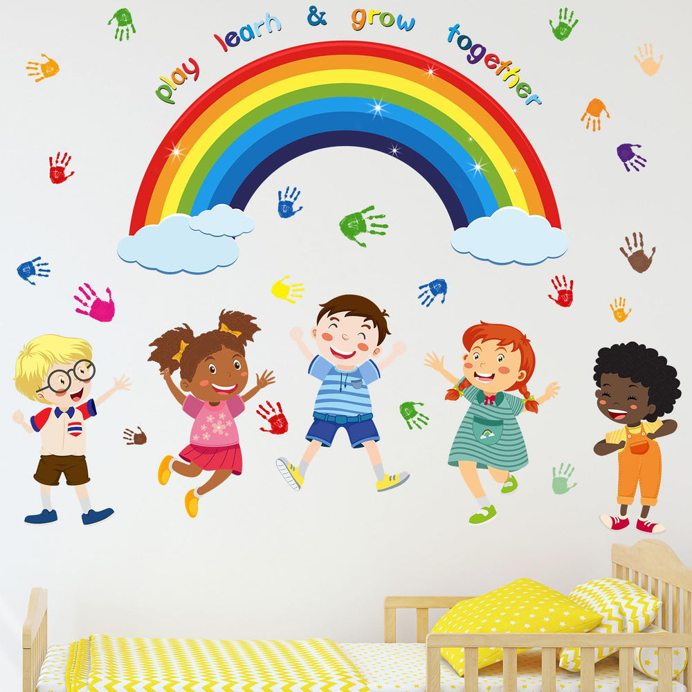 Amimagen inspirational quotes rainbow wall sticker adds cheerful motivation to classrooms