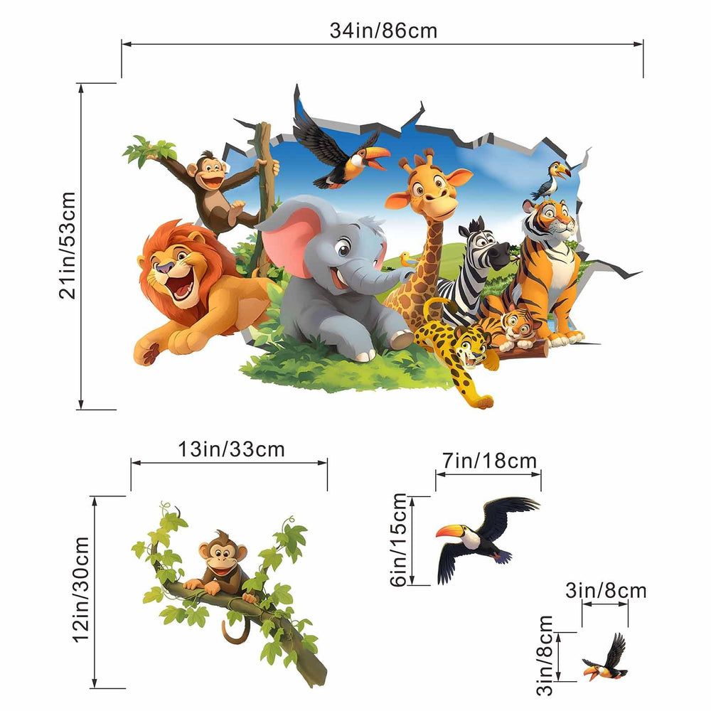 Amimagen Jungle Animals tiger wall decal adds lively energy