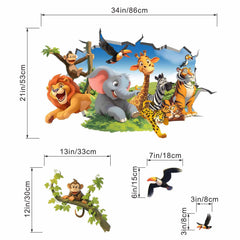 Amimagen Jungle Animals tiger wall decal adds lively energy