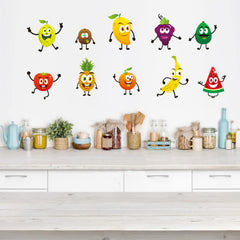 Amimagen banana wall sticker for kitchen decor; waterproof and residue-free.