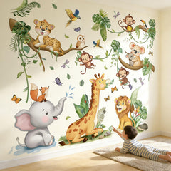 Amimagen nursery wall stickers jungle animals accent walls for imaginative play