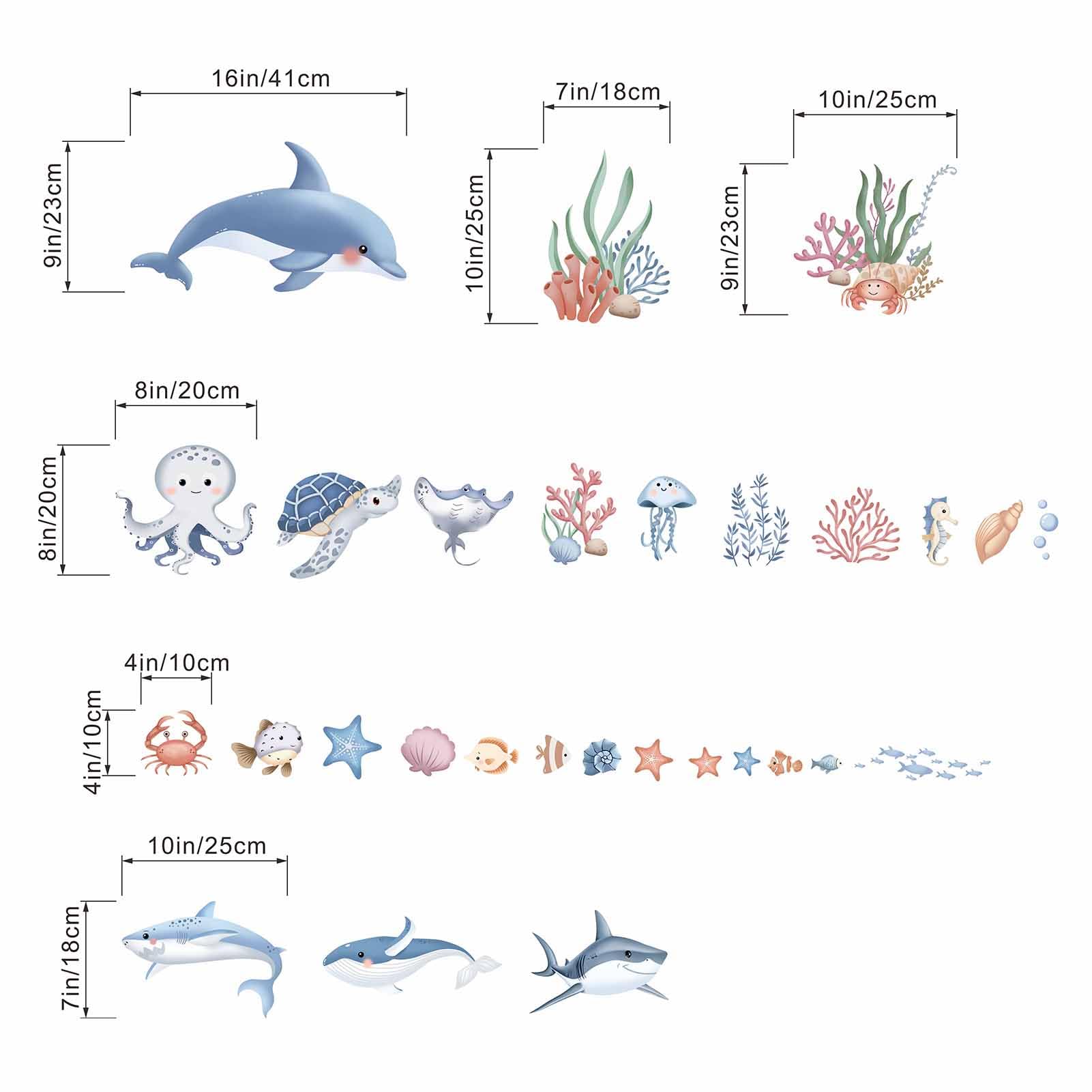 Amimagen ocean sea wall sticker perfect for children's rooms and classrooms.