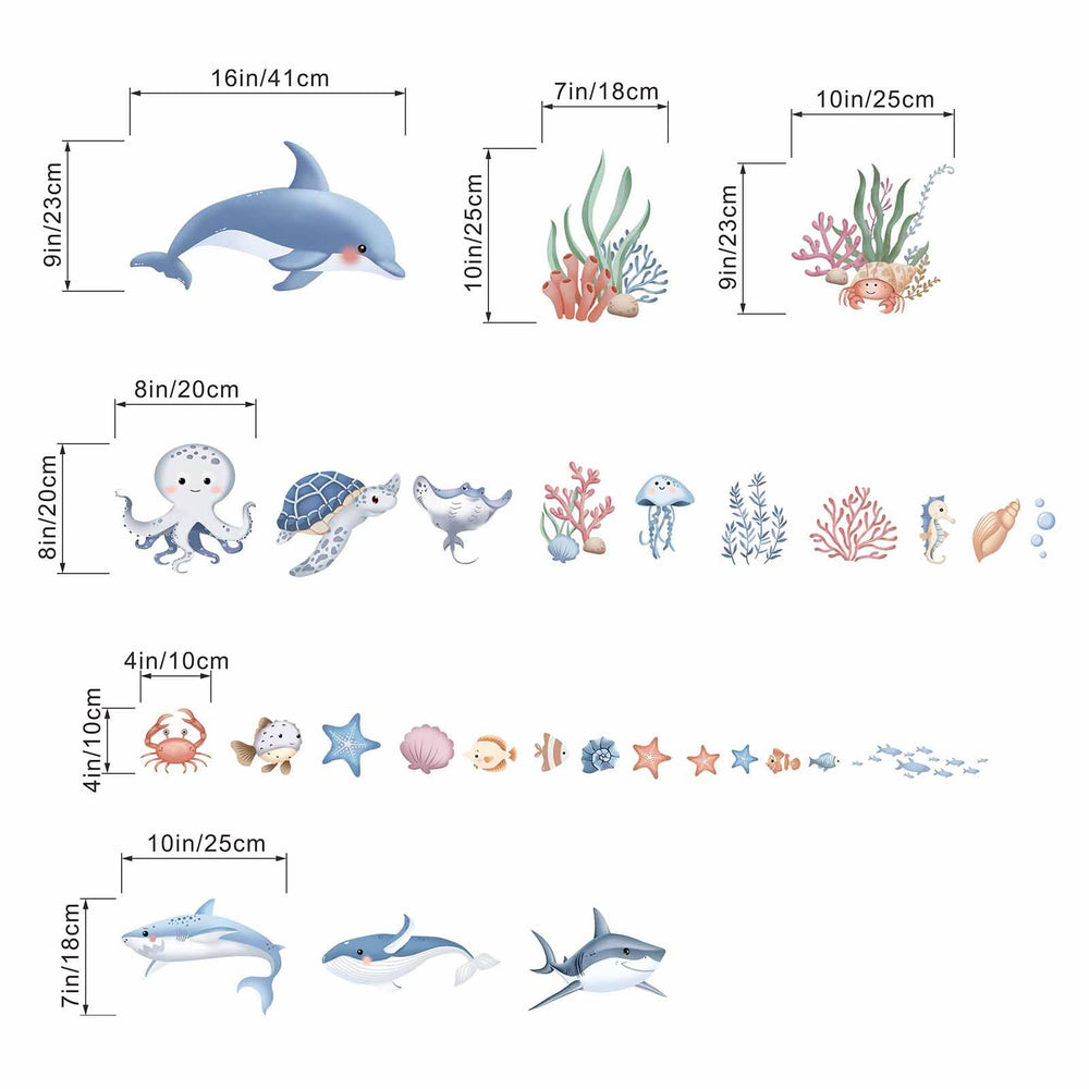 Amimagen ocean sea wall sticker perfect for children's rooms and classrooms.