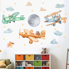Amimagen puppy aircraft wall stickers add color to playrooms and stay durable.