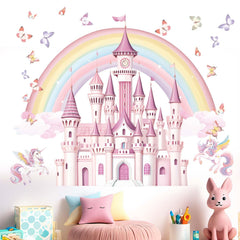 Amimagen Rainbow Castle wall stickers brighten a kids' room with vivid, durable color.