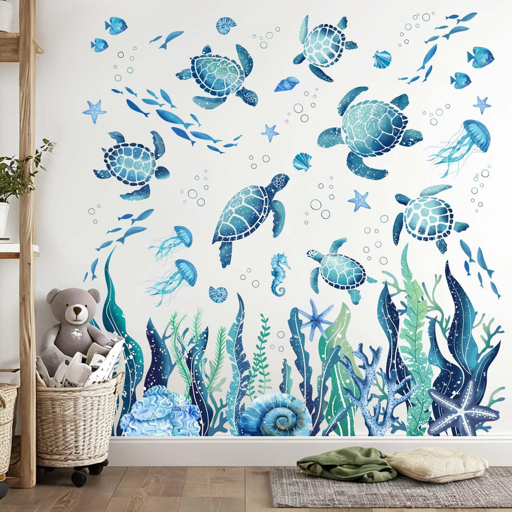 Amimagen under the sea marine theme decor creates kid-friendly walls instantly