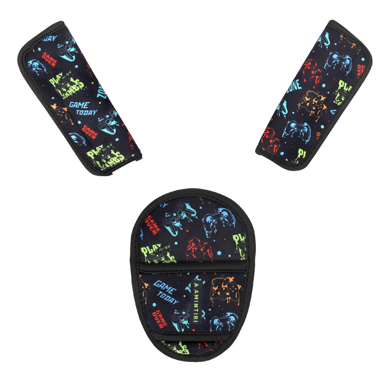 Amintiri plush shoulder pad on car seat strap for gentle comfort