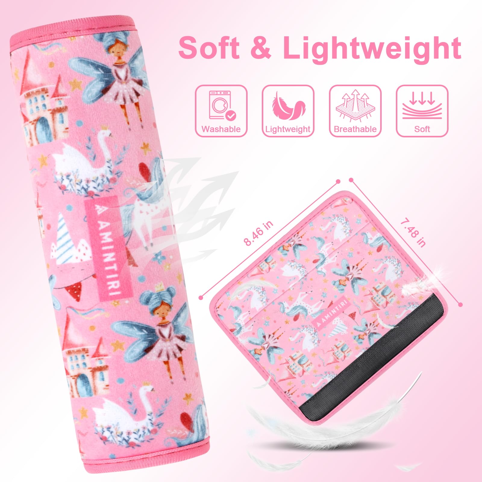 Amintiri seat belt pad featuring a cute pattern for kids