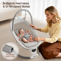 AMKE baby swing with five speeds adapts to your child.