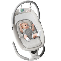 AMKE Baby Swing with a spacious seat for newborn comfort.