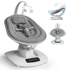 AMKE Luxury Electric Baby Swing with multi-motion options to calm fussiness