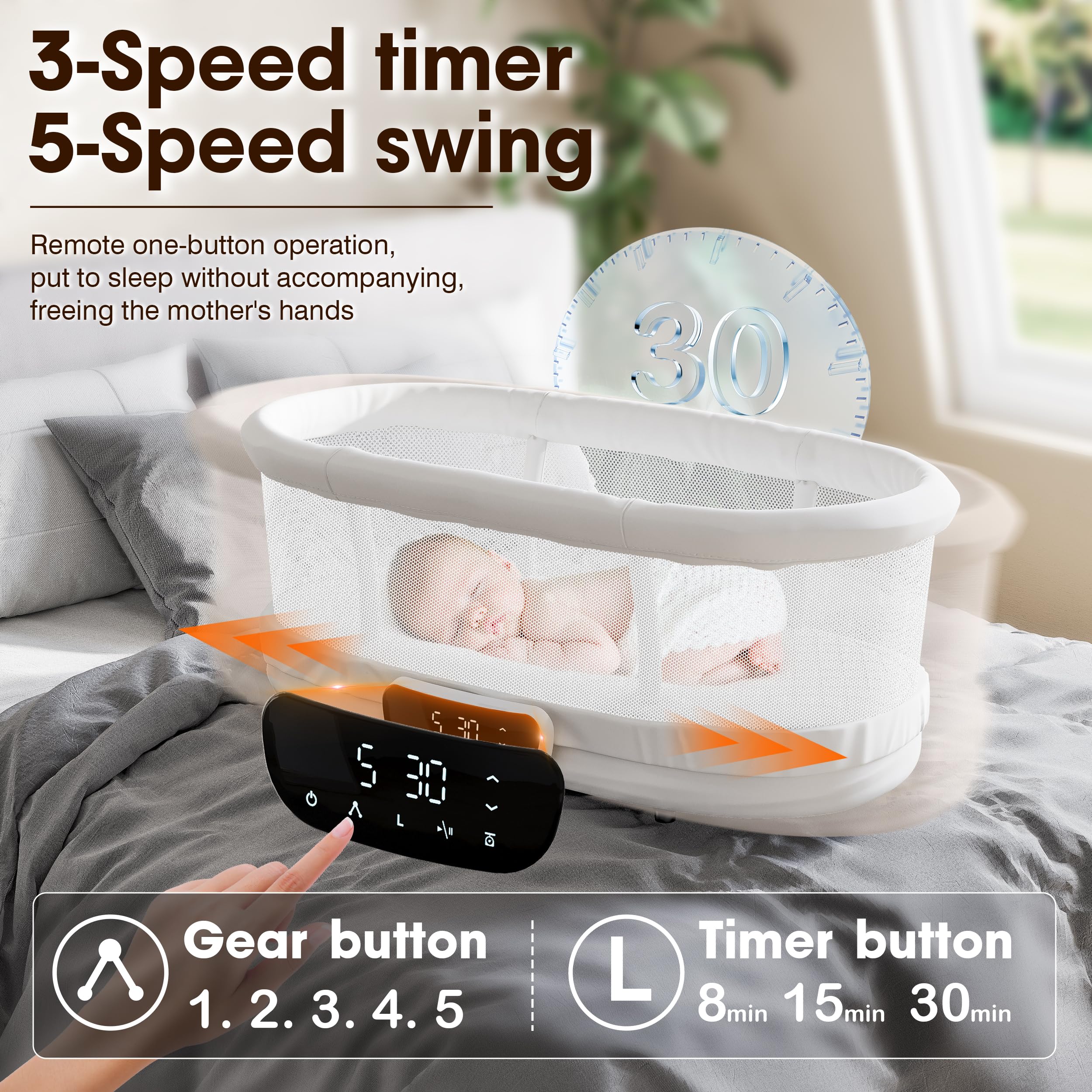 AMKE removable cot module for easy room-to-room transfers