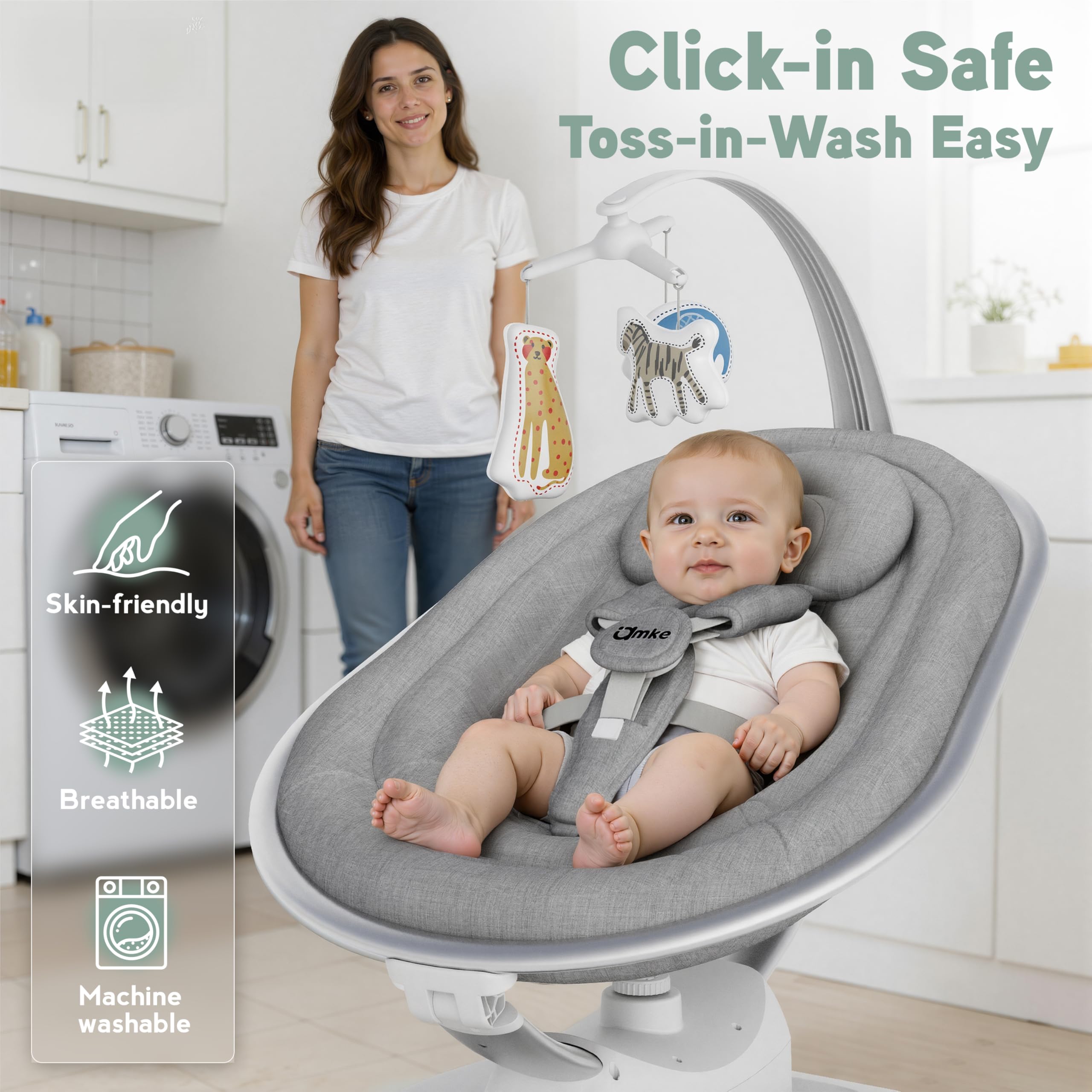 AMKE three-recline positions for customizable comfort during naps